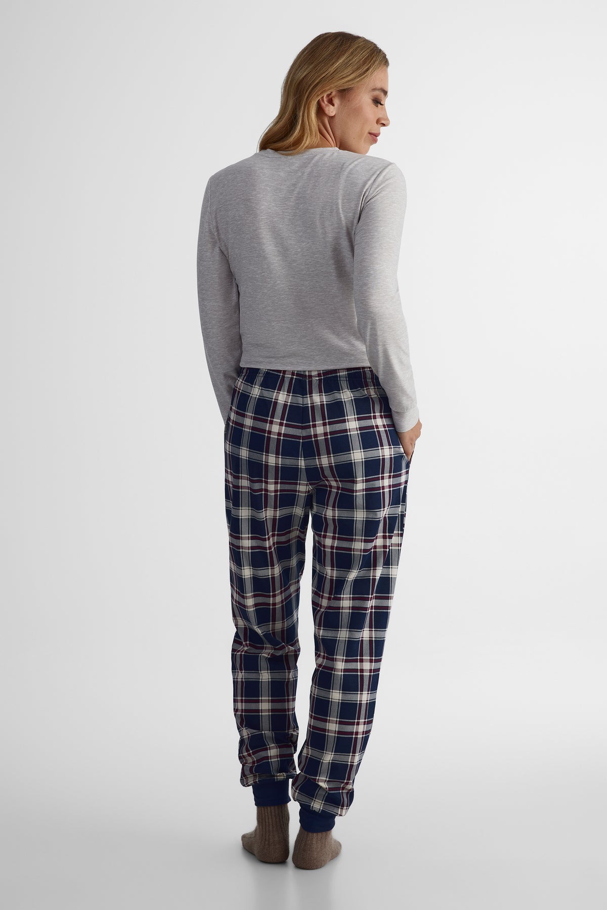 Pantalon côtelé - Femme && BLEU MULTI
