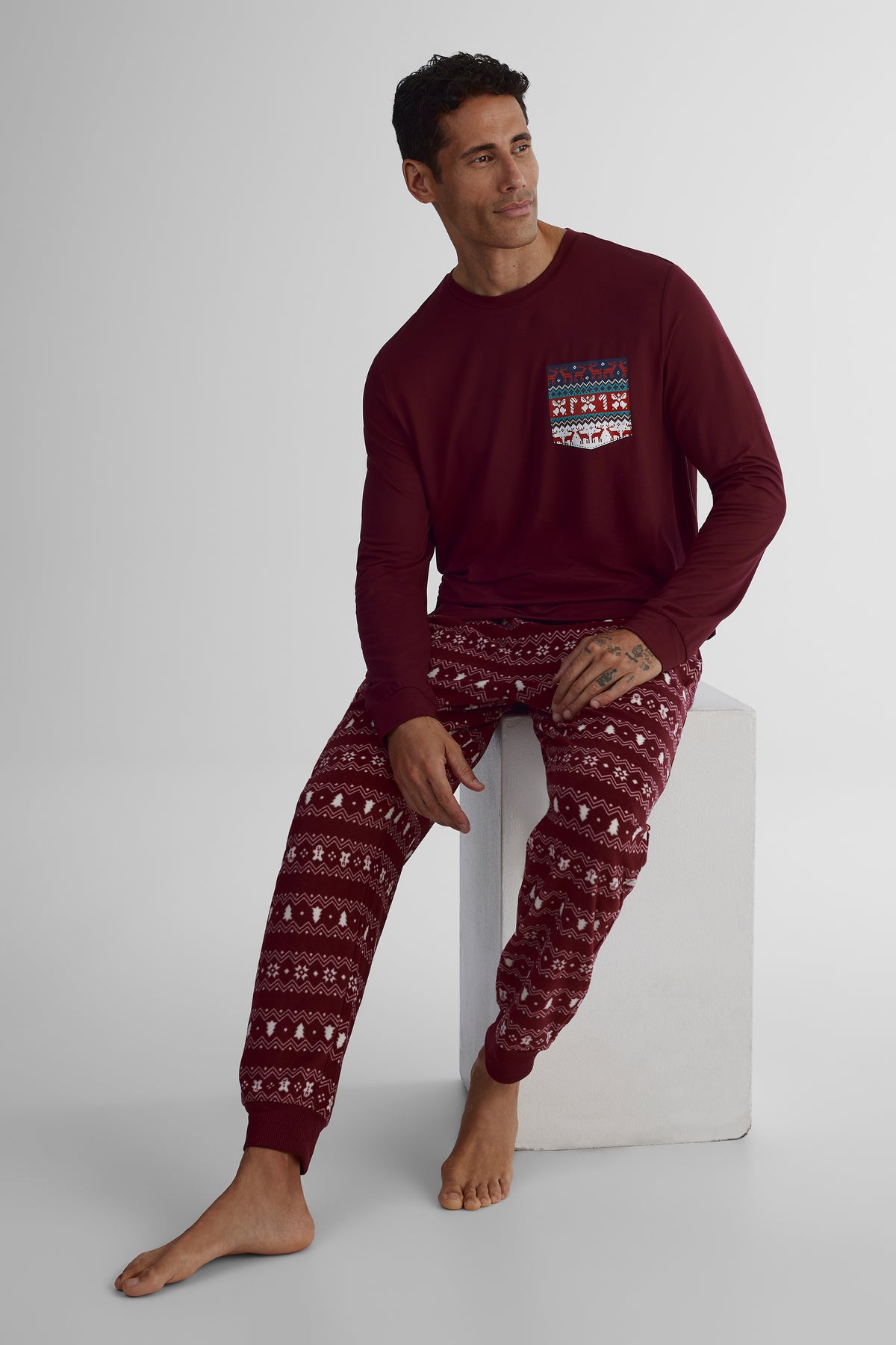 Pantalon côtelé - Homme && BOURGOGNE MULTI