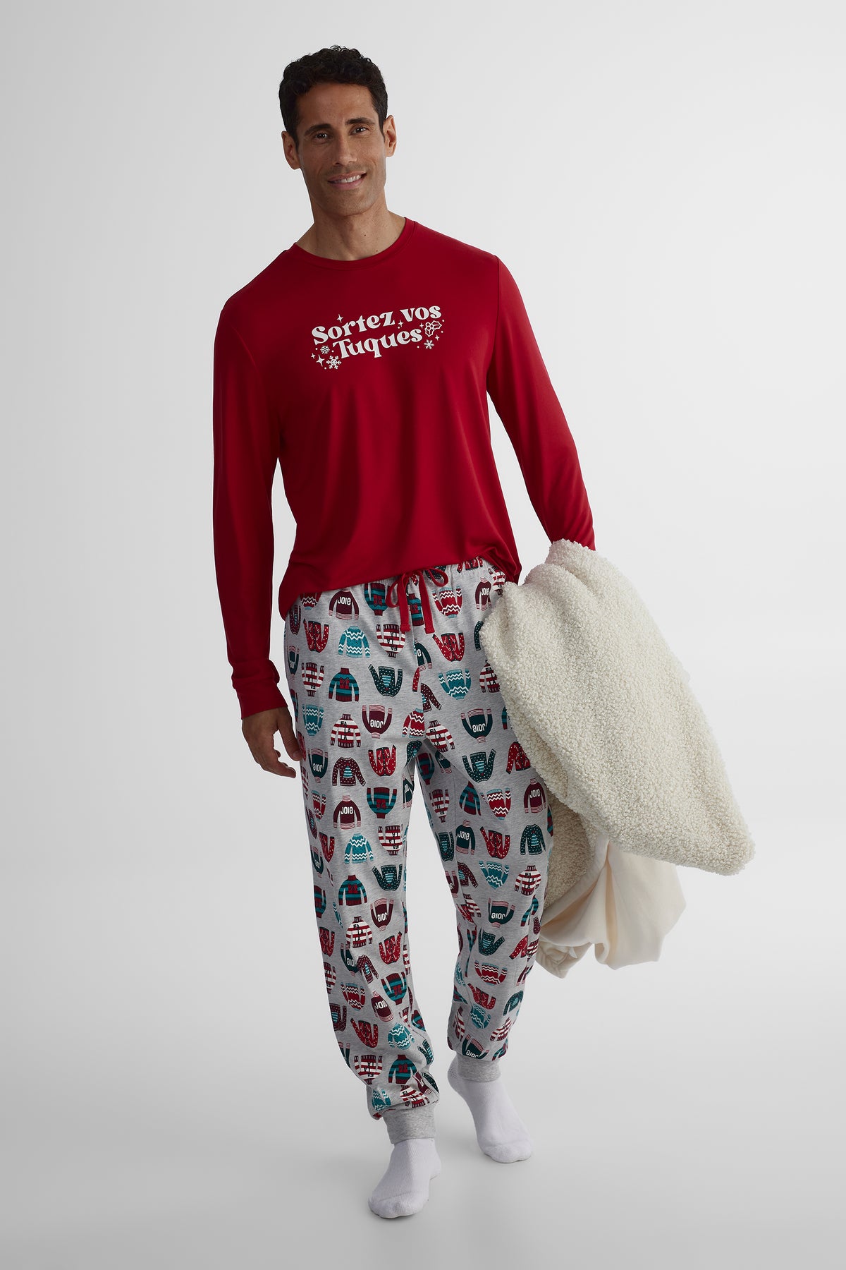 Chandail léger à manches longues - Homme && ROUGE