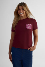 T-shirt imprimé 2/30$ - Femme && BOURGOGNE