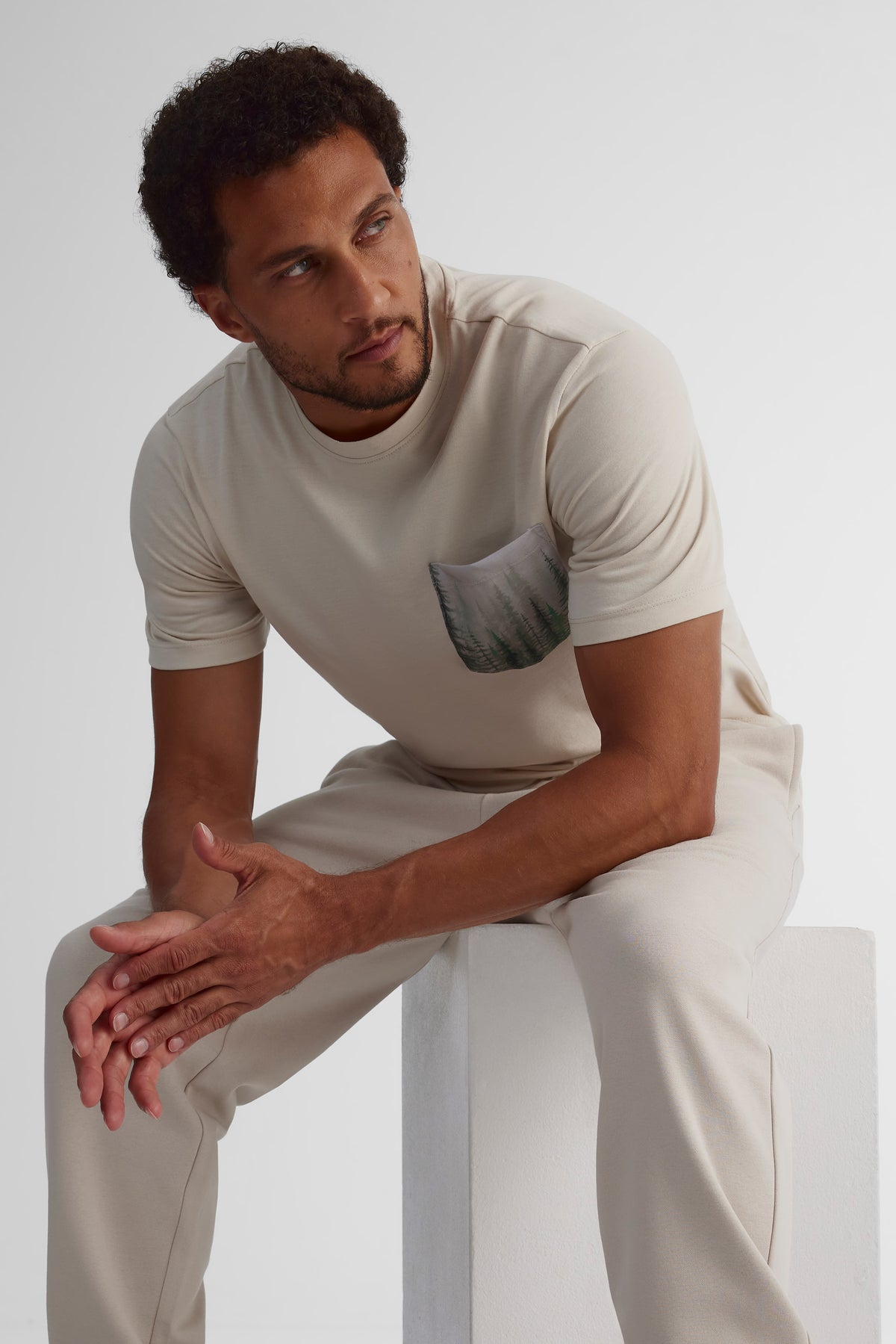 T-shirt imprimé 2/30$ - Homme && BEIGE