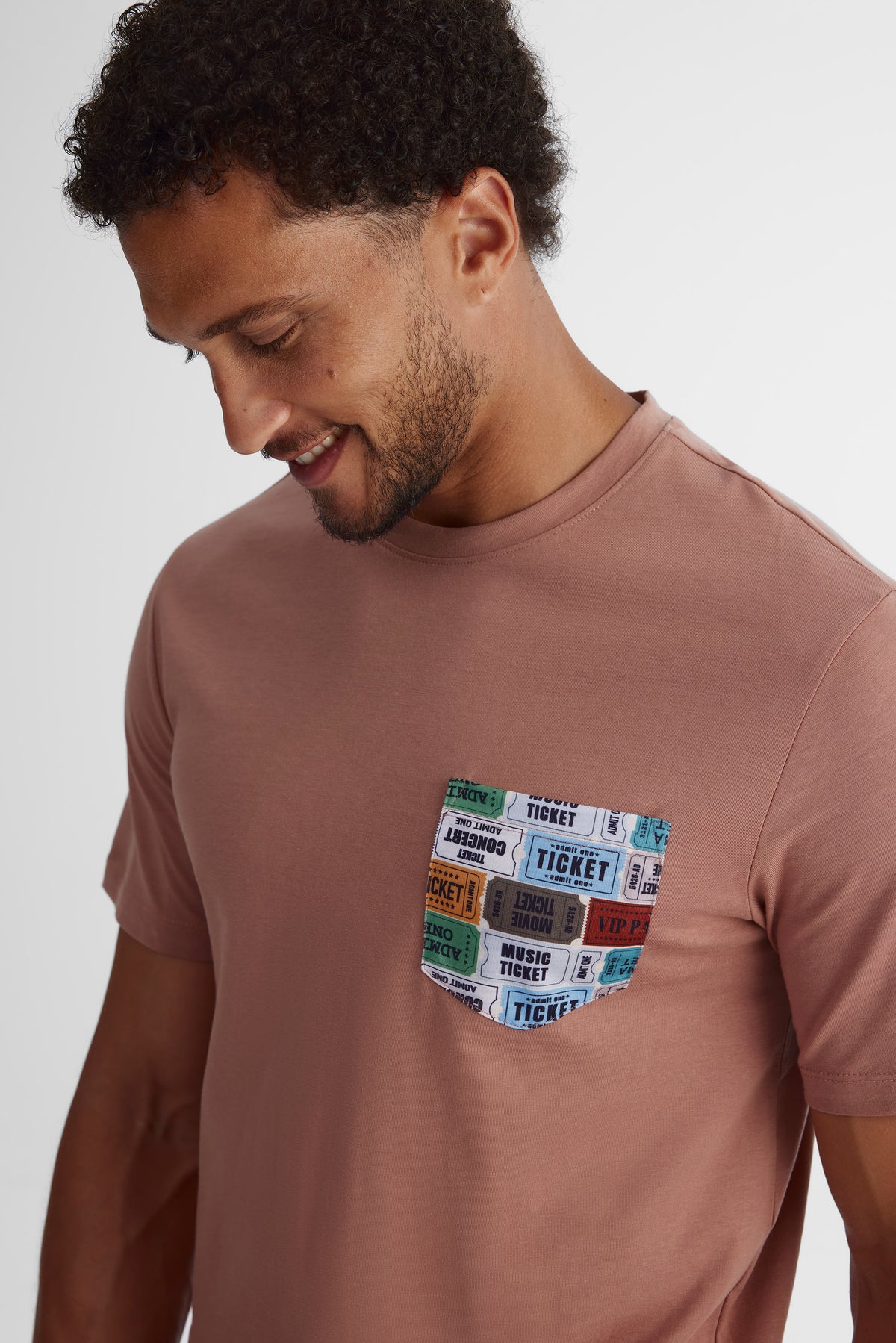 T-shirt imprimé 2/30$ - Homme && VIEUX ROSE