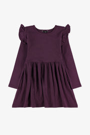 Robe côtelée - Enfant fille && ROUGE VIN