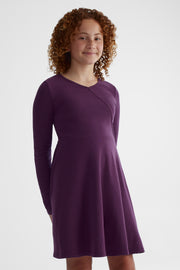 Robe côtelée extensible - Ado fille && ROUGE VIN