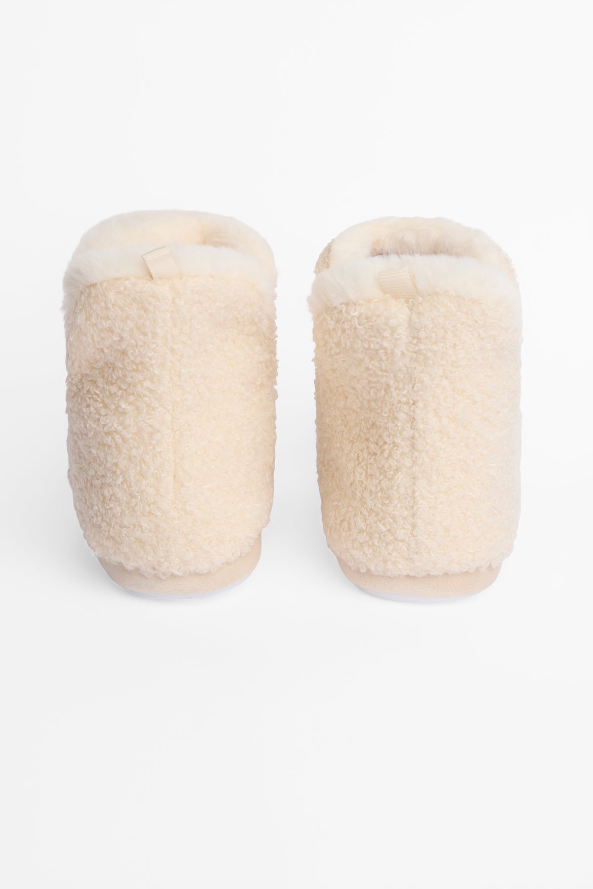 Pantoufles bottillons douillette - Femme && BLANC CASSÉ/MULTI