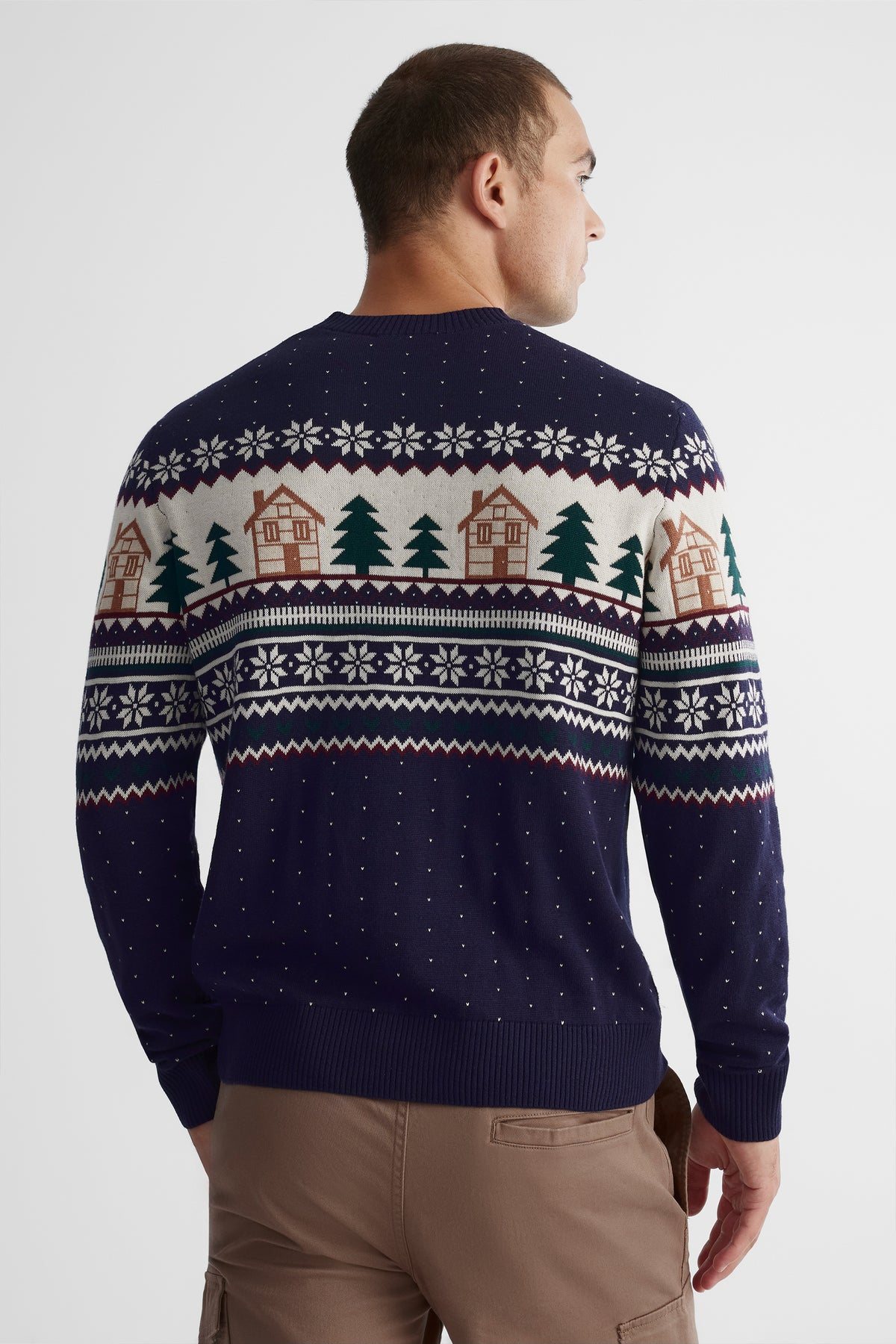 Chandail en tricot imprimé - Homme && BLEU MULTI