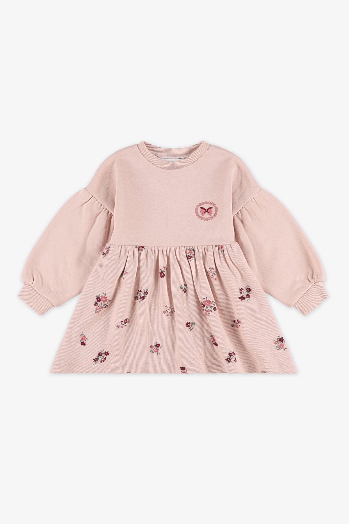 Robe côtelée - Bébé fille && ROSE PALE