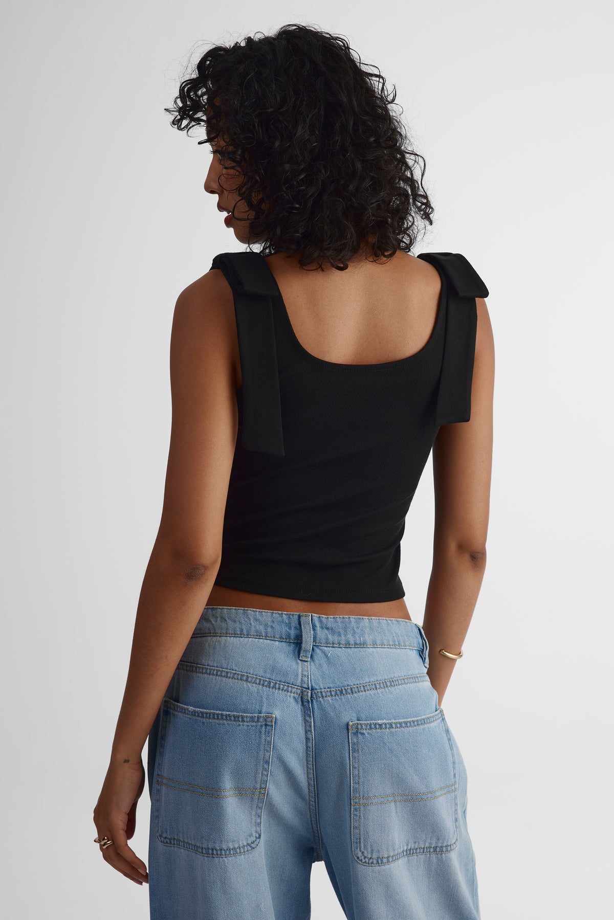 Camisole côtelée - Femme && NOIR