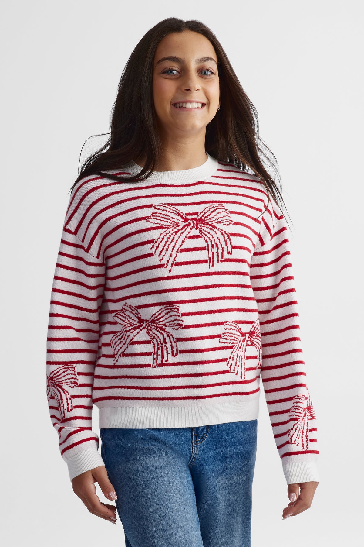 Chandail en tricot - Ado fille && ROUGE/MULTI