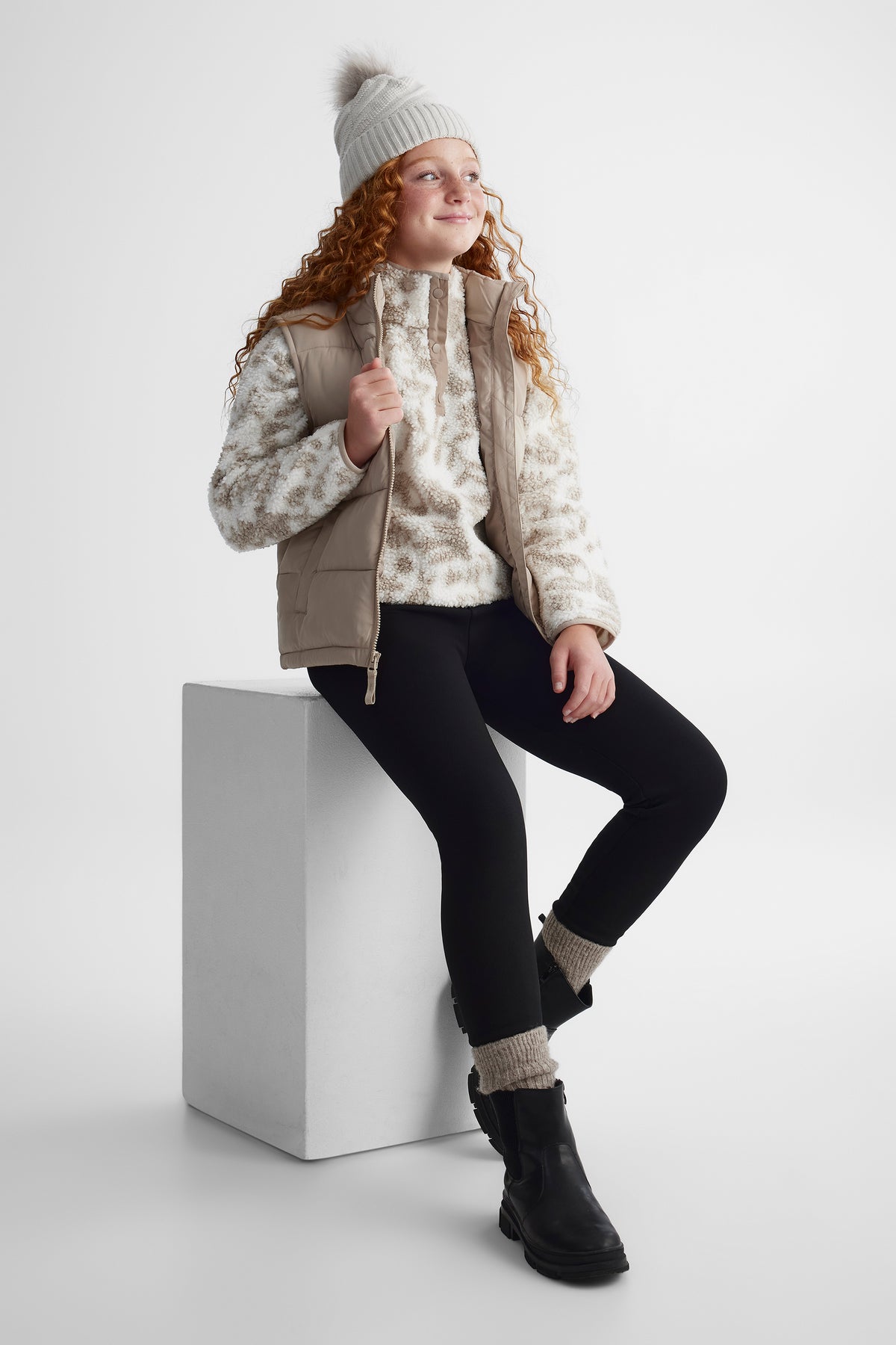 Chandail ouaté - Ado fille && BEIGE/MULTI