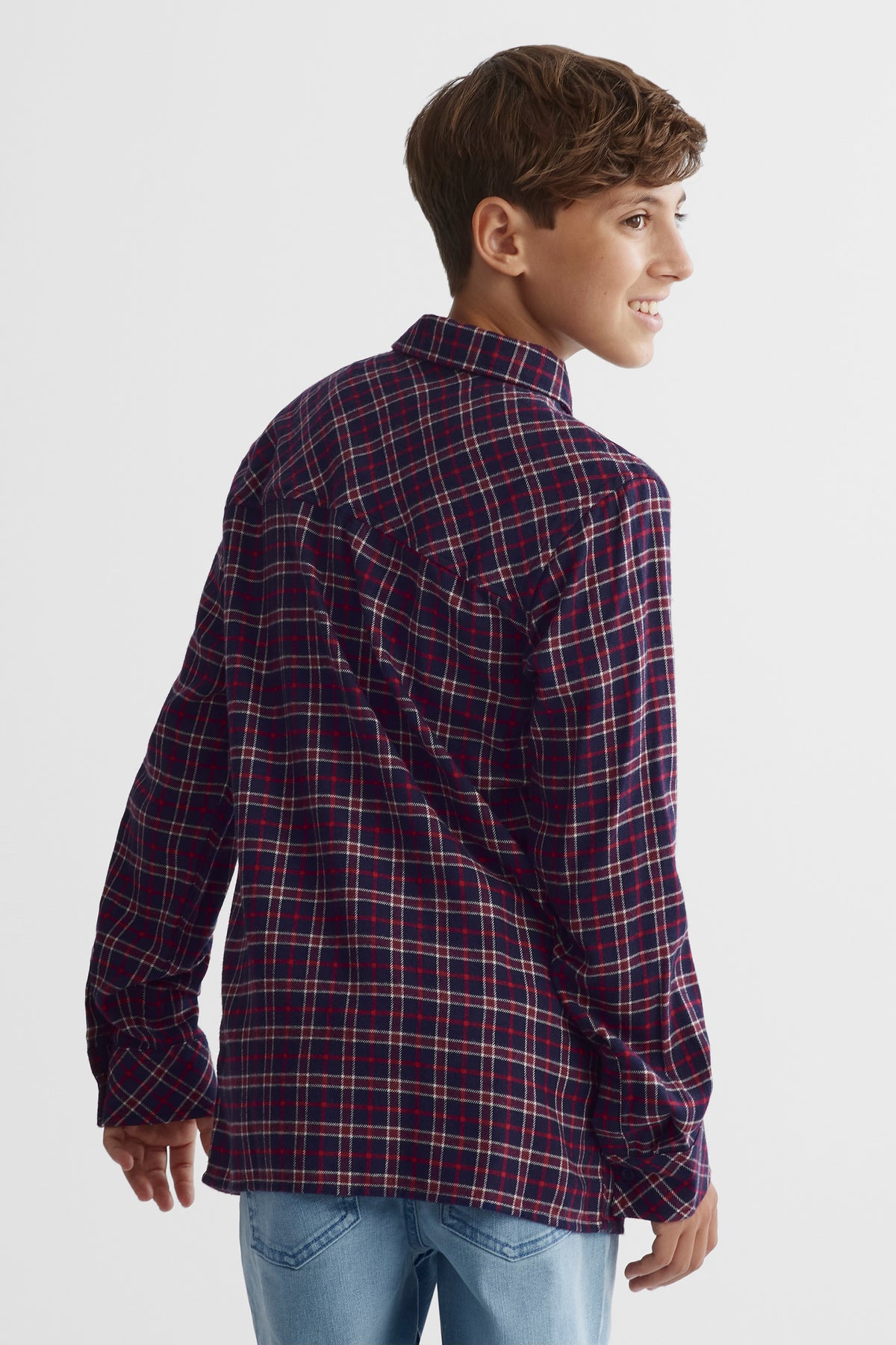 Chemise à manches longues - Ado garçon && BLEU MULTI