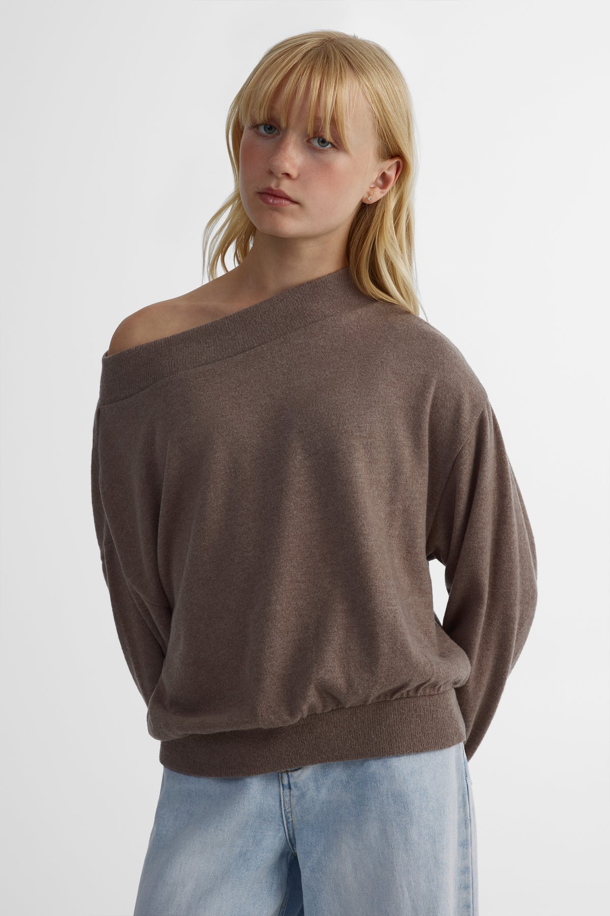 Chandail léger extensible - Ado fille && BRUN MIXTE