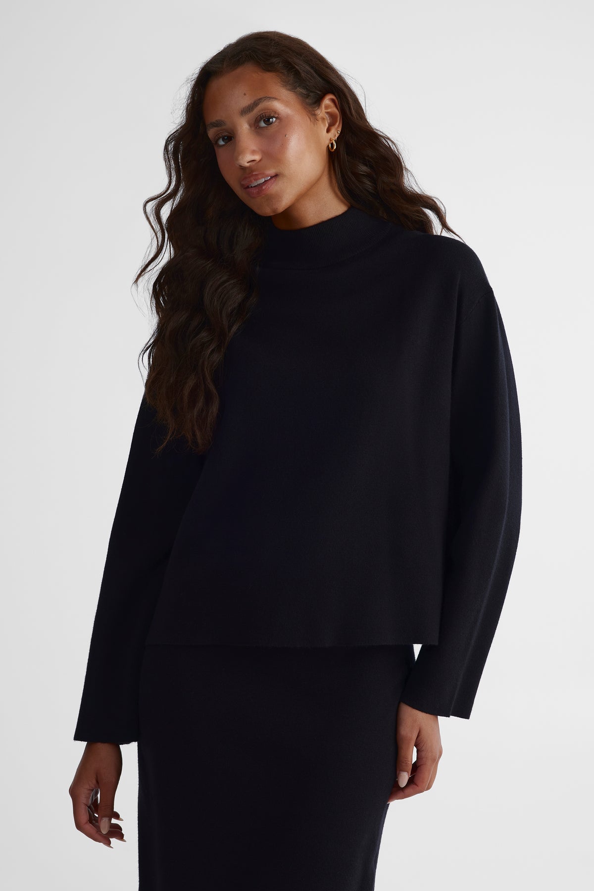 Chandail en tricot confortable - Femme && NOIR