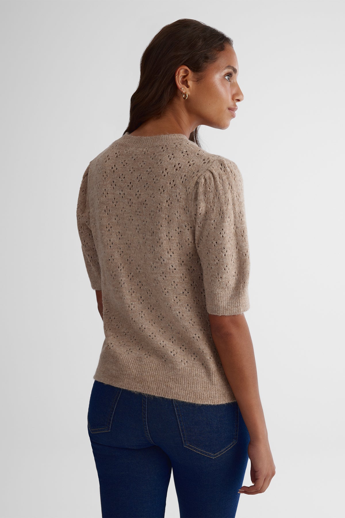 Chandail en tricot extensible - Femme && TAUPE