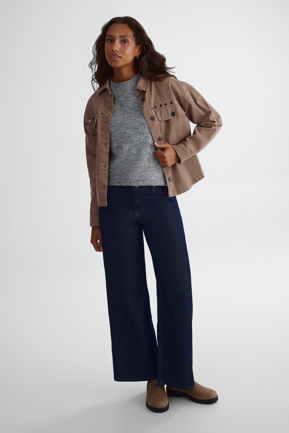 Chandail en tricot confortable - Femme && MARIN/MULTI