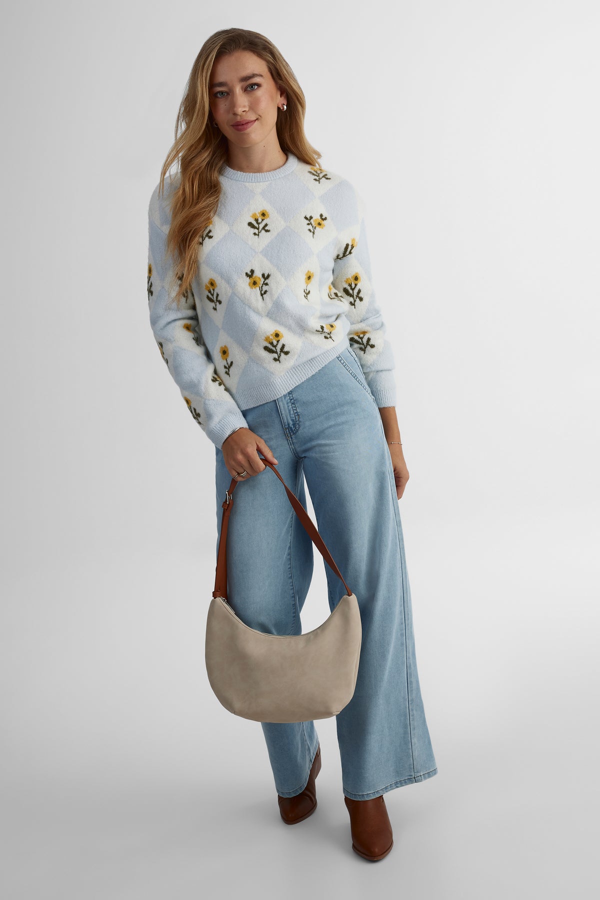 Chandail en tricot extensible - Femme && TAUPE MULTI