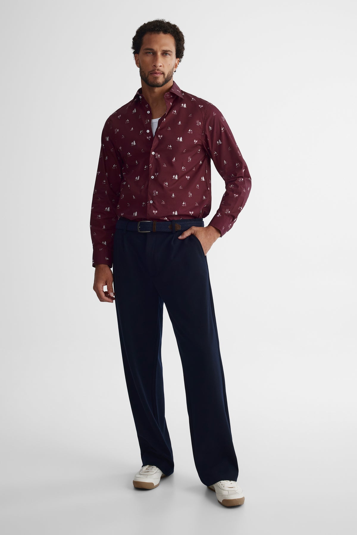 Chemise imprimée - Homme && BOURGOGNE MULTI