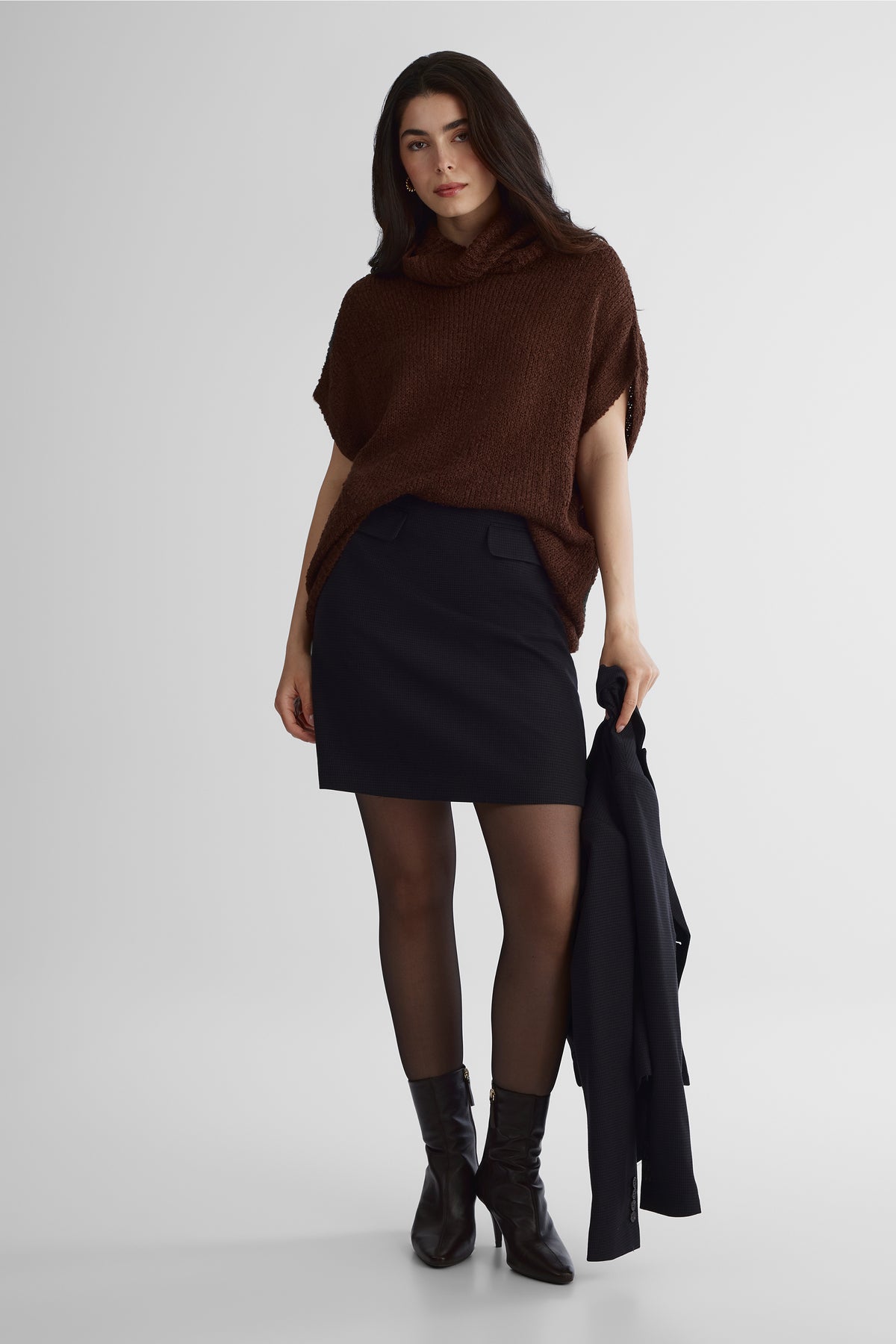 Chandail tricoté moelleux - Femme && BRUN FONCE