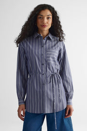 Chemisier à manches longues - Femme && BLEU MULTI