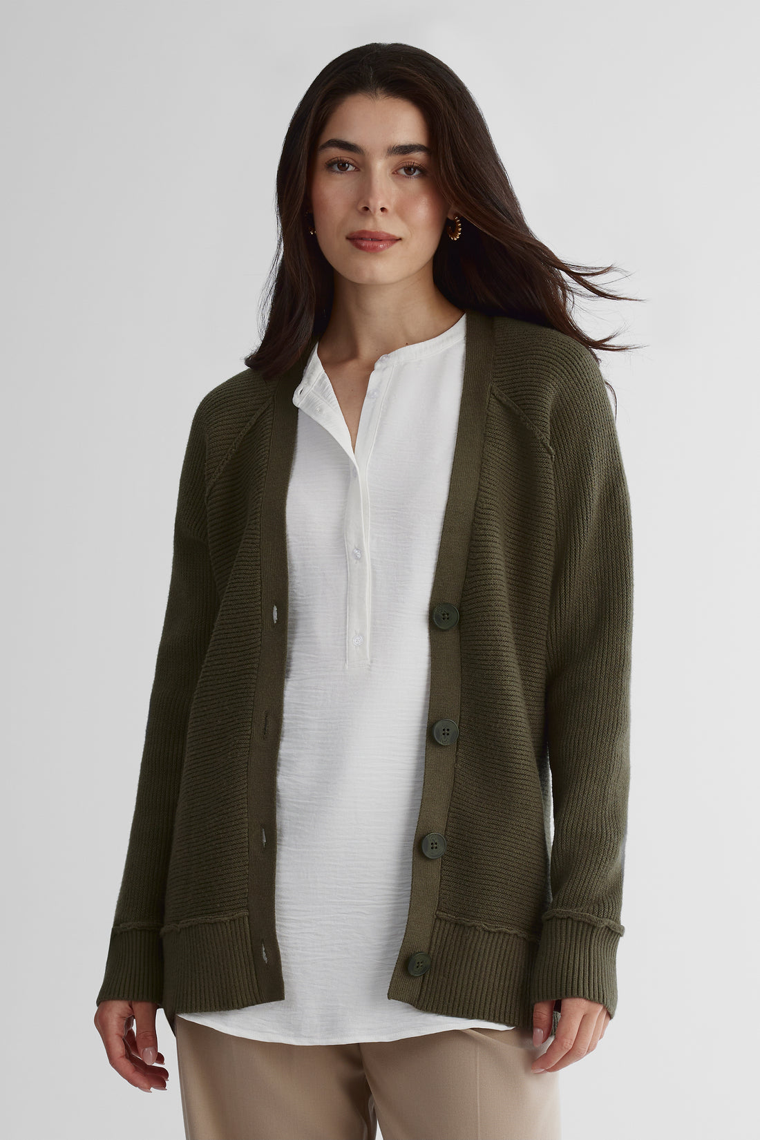 Cardigan confortable - Femme && OLIVE