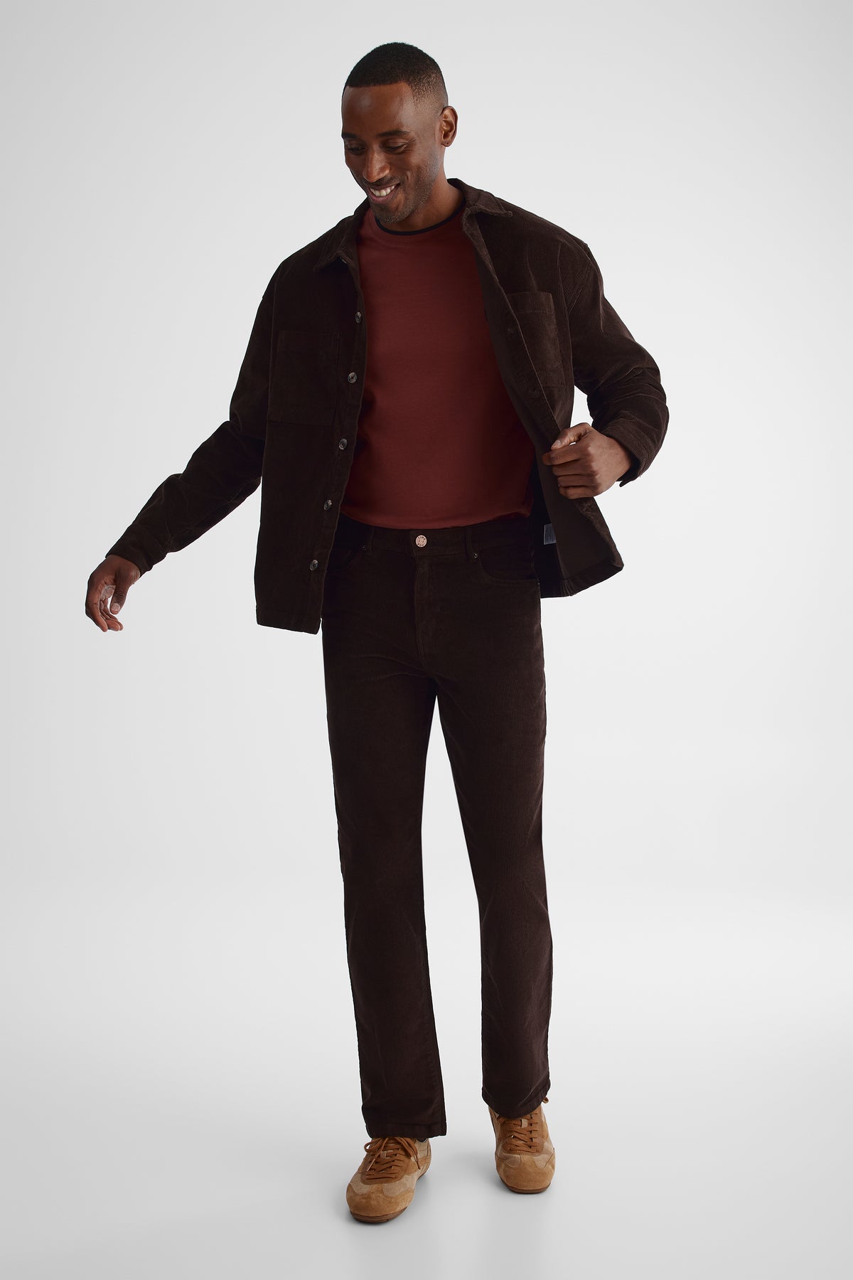 Chemise à manches longues - Homme && BRUN