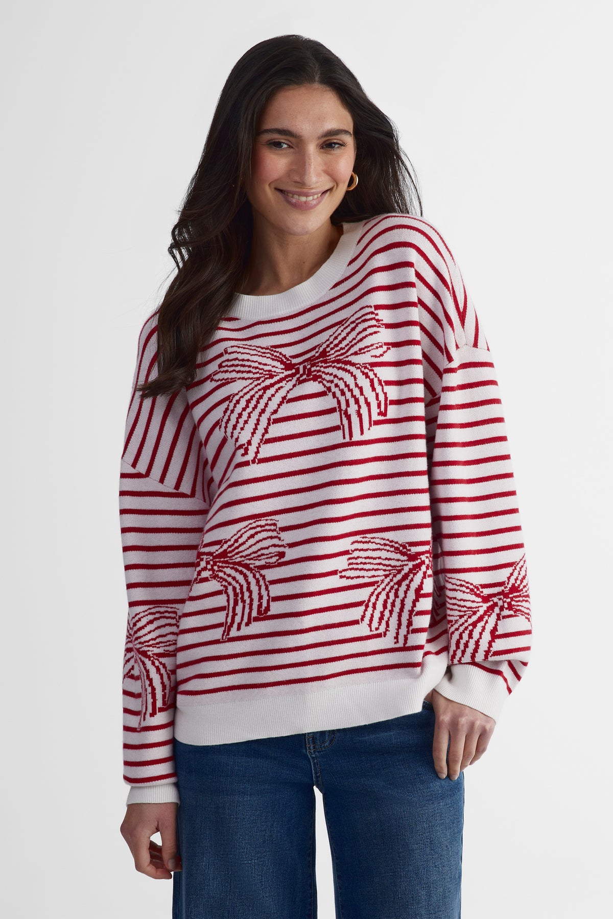 Chandail en tricot - Femme && ROUGE/MULTI