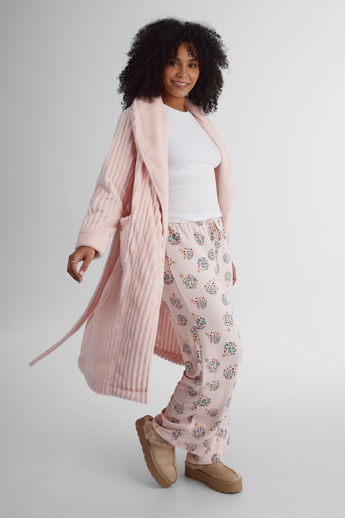 Robe de chambre à manches longues - Femme && ROSE