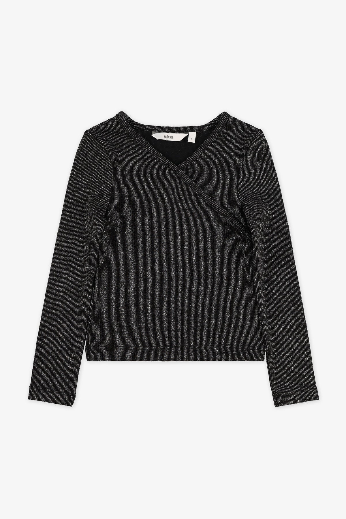 Chandail léger côtelé - Enfant fille && NOIR