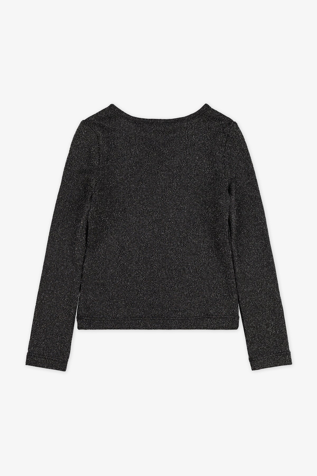 Chandail léger côtelé - Enfant fille && NOIR
