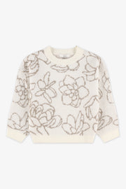 Chandail en tricot extensible - Enfant fille && BLANC CASSÉ/MULTI