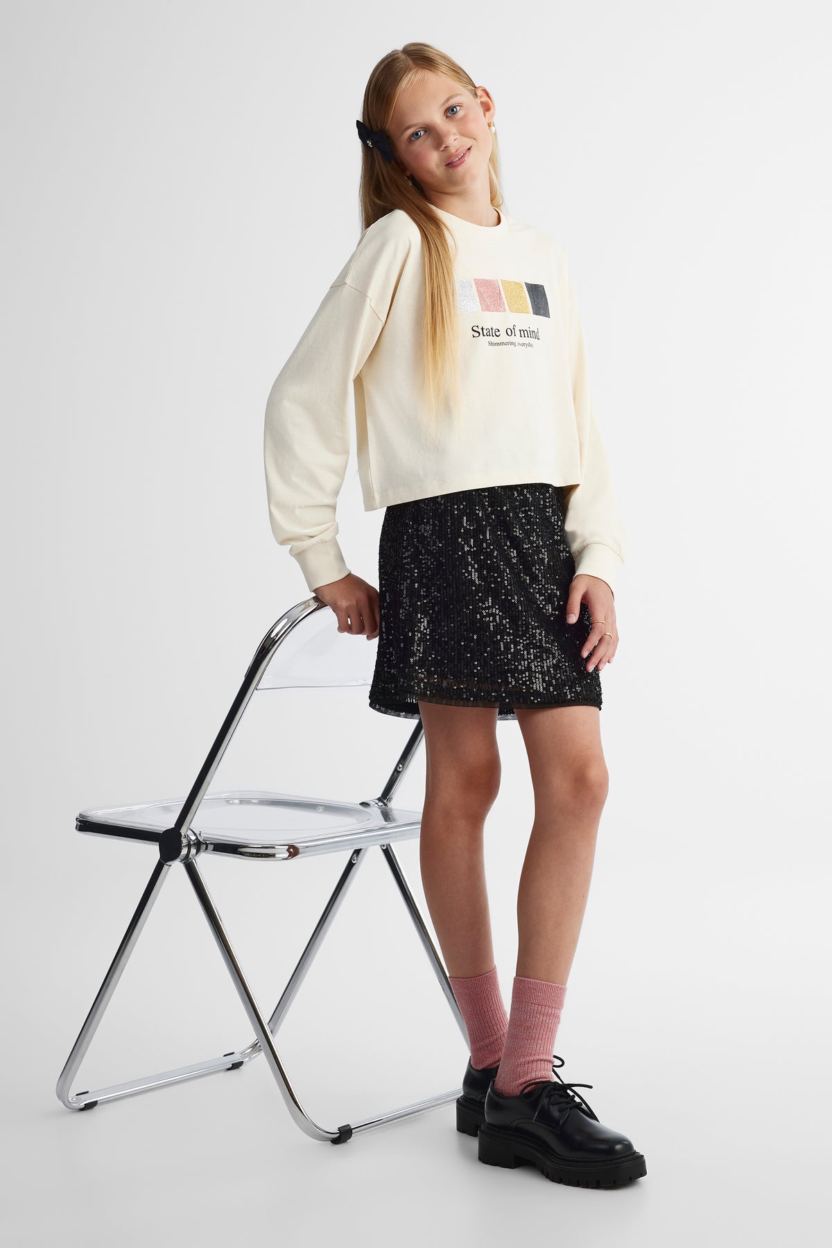 Chandail léger extensible - Ado fille && BLANC CASSÉ