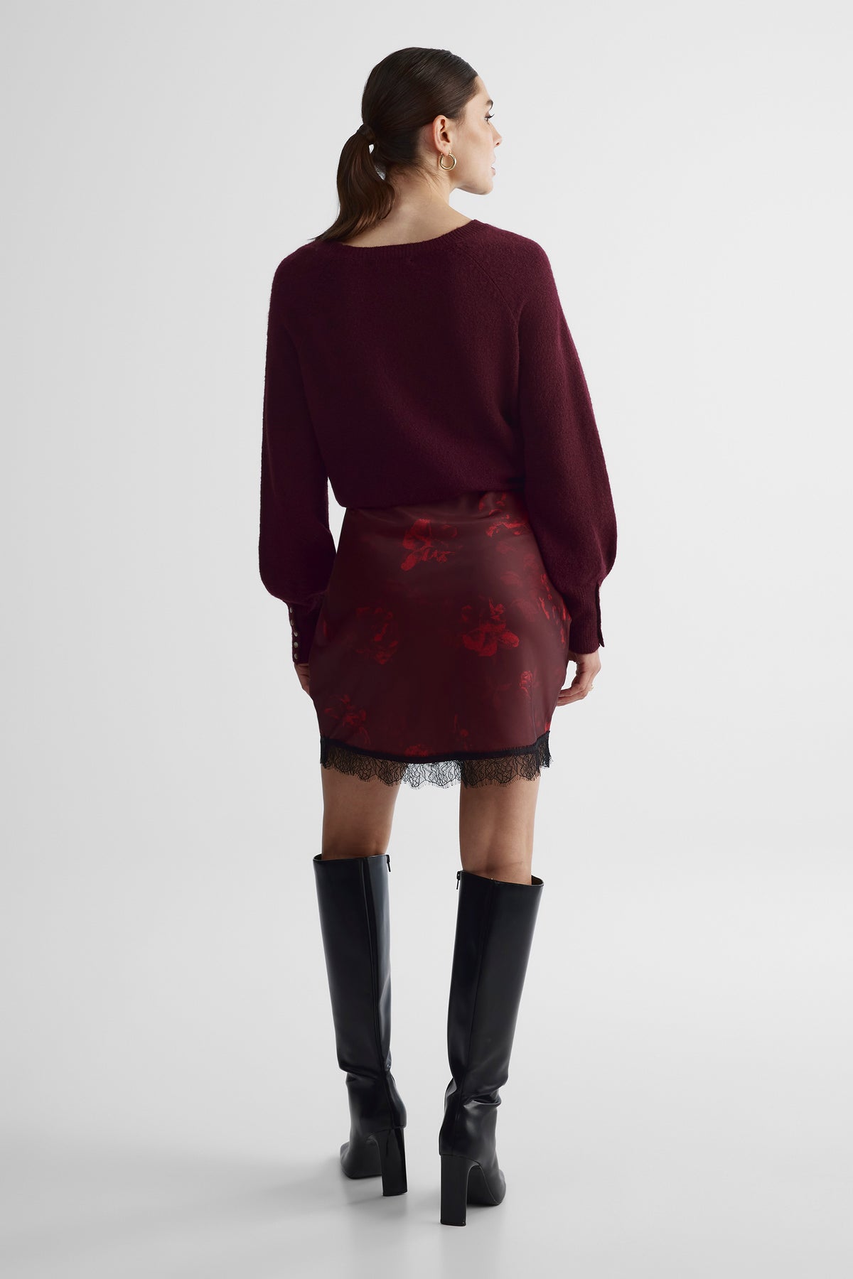 Jupe - Femme && BOURGOGNE MULTI
