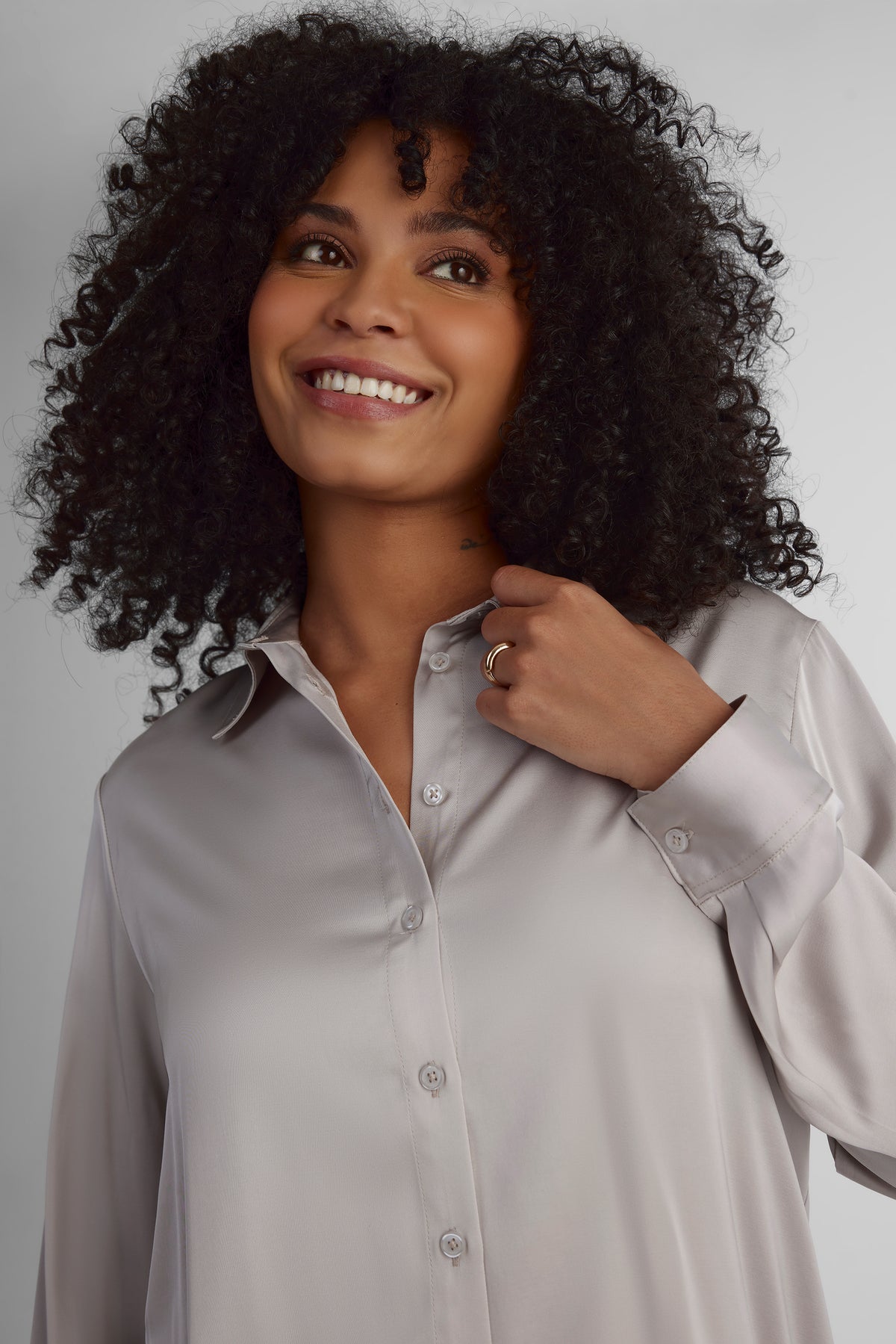 Chemisier à manches longues - Femme && BEIGE
