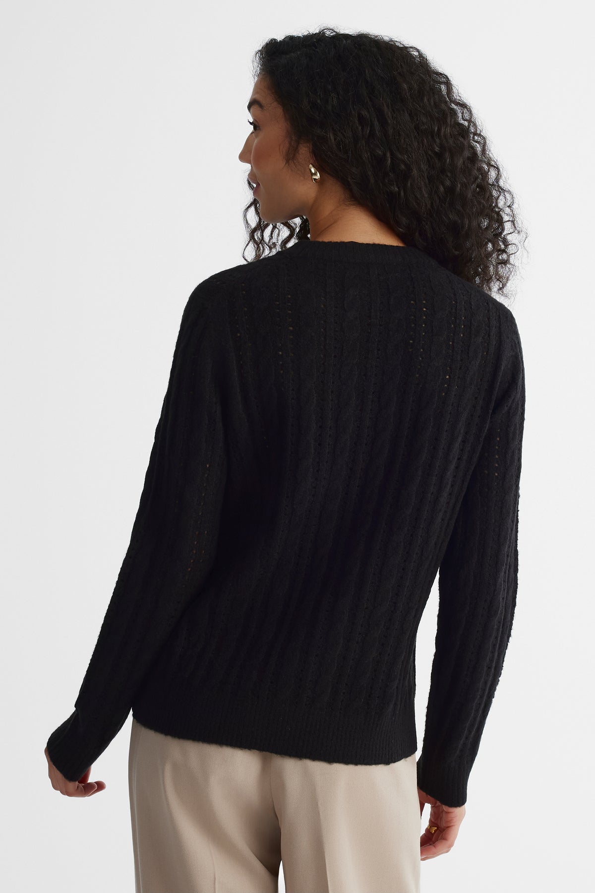 Chandail en tricot extensible - Femme && NOIR