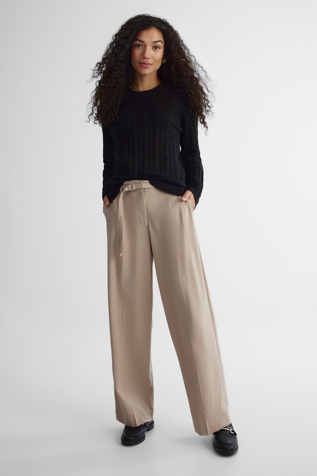 Chandail en tricot extensible - Femme && NOIR