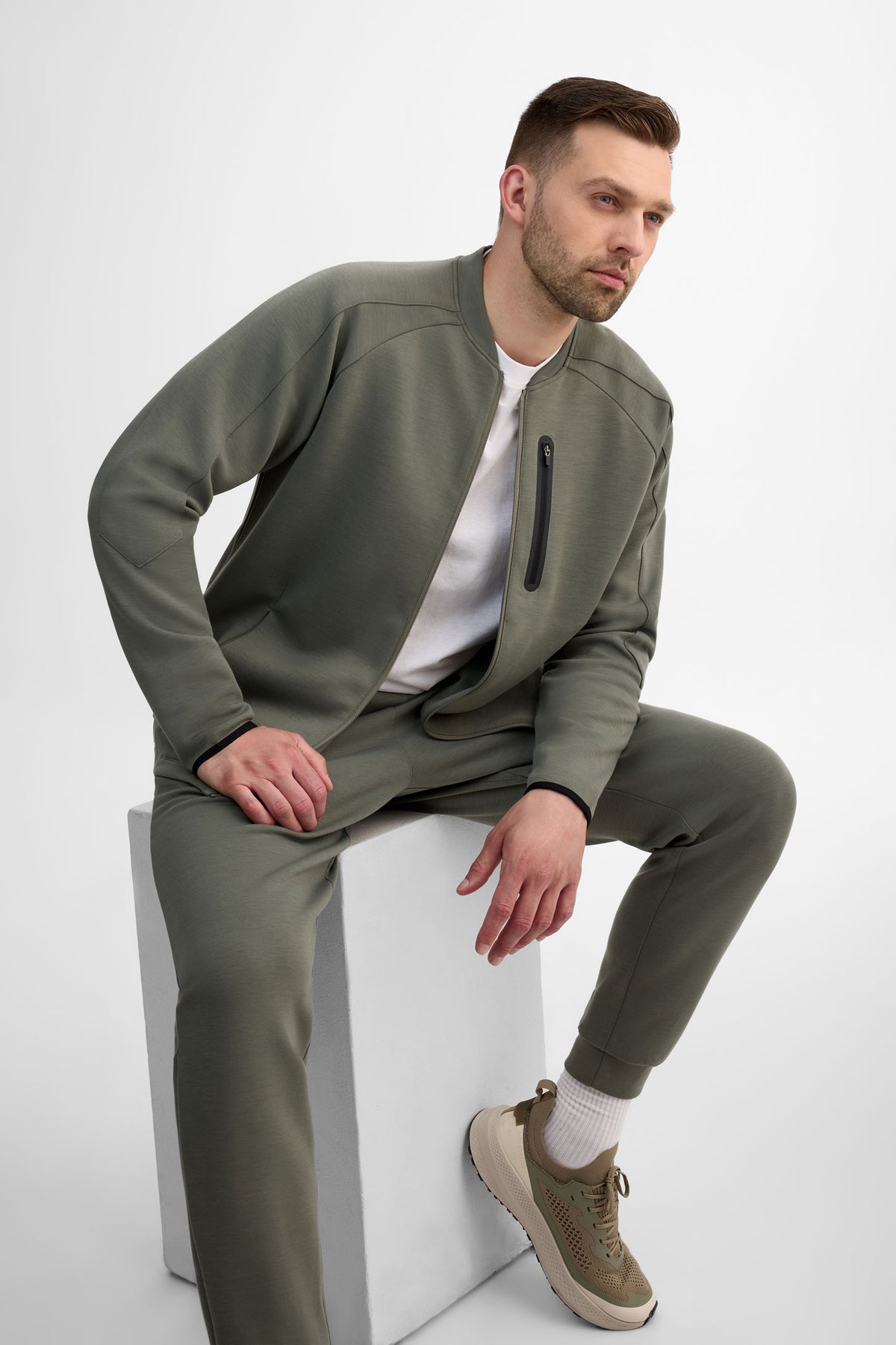 Veste à fermeture éclair - Homme && KAKI