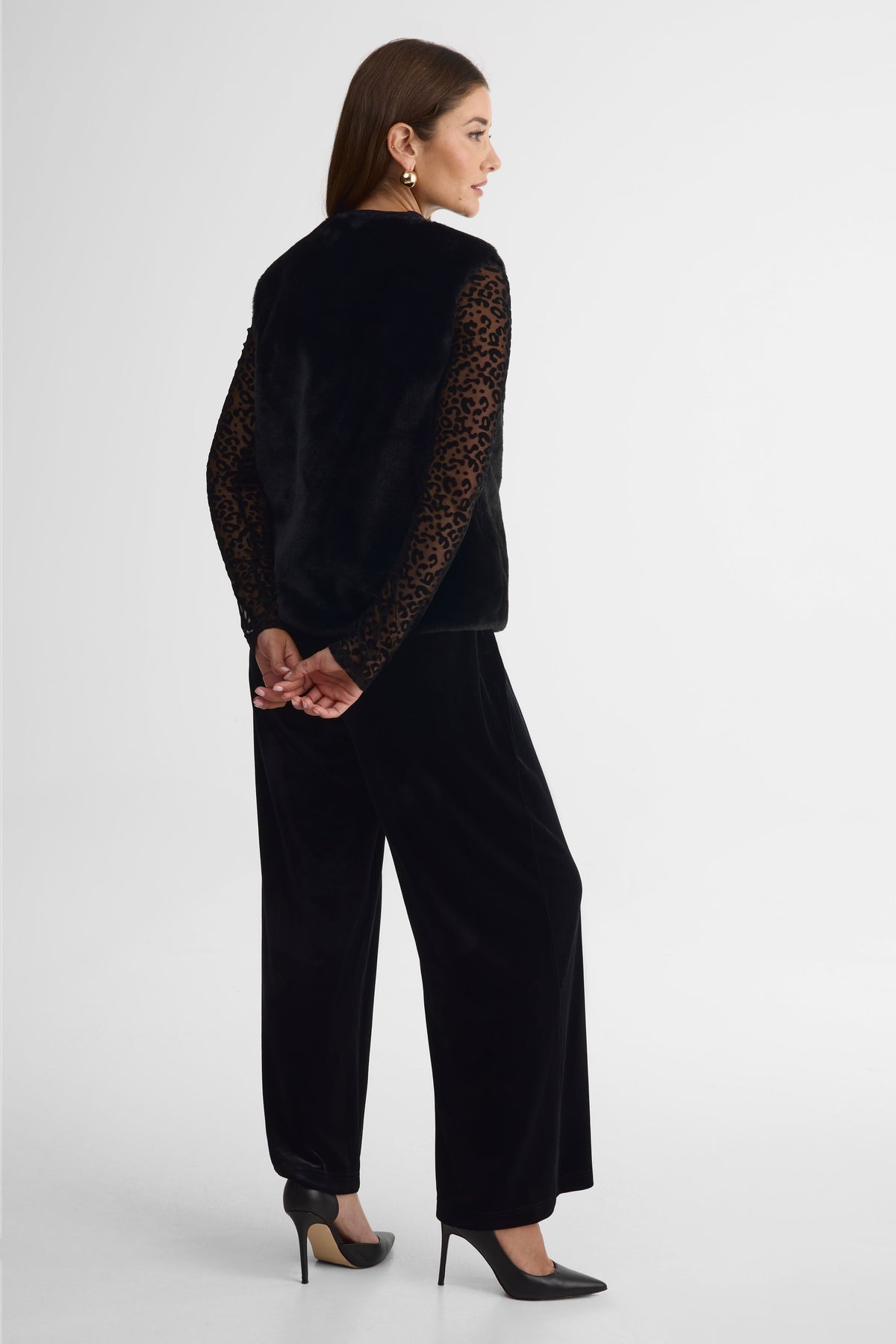 Veste en fausse fourrure - Femme && NOIR