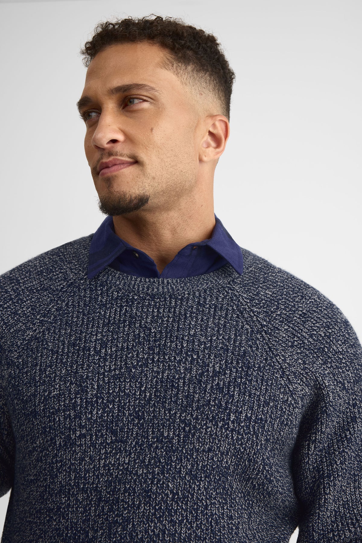 Chandail tricot col rond – Homme && MARIN
