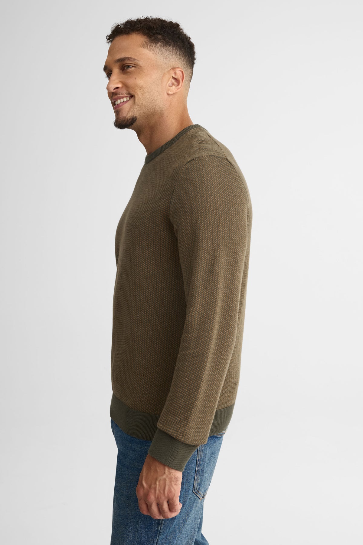 Chandail tricot col rond manches longues – Homme - Aubainerie