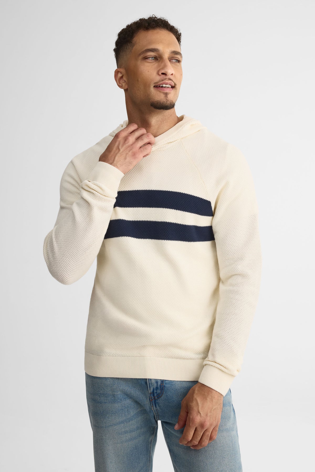Chandail tricot à capuchon - Homme && BEIGE