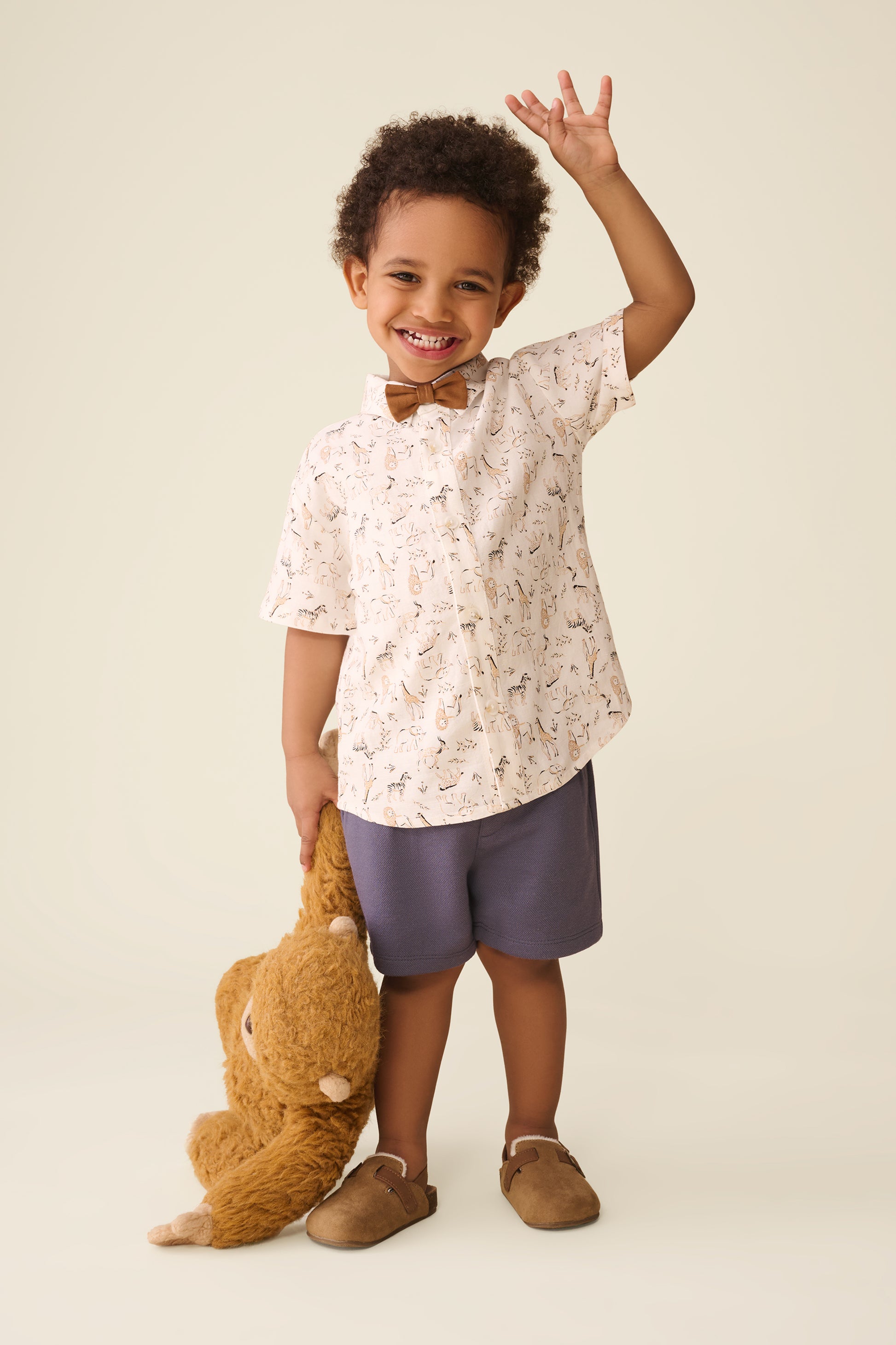 Bermuda élastique avec cordon - Bébé garçon && MARIN