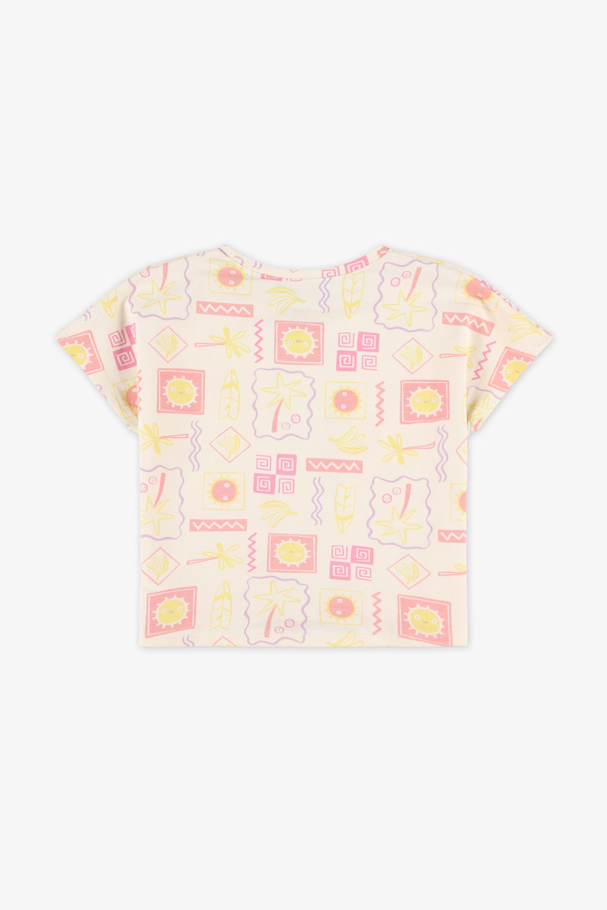 T-shirt imprimé coton peigné - Bébé fille 2T-3T && BLANC CASSÉ/MULTI
