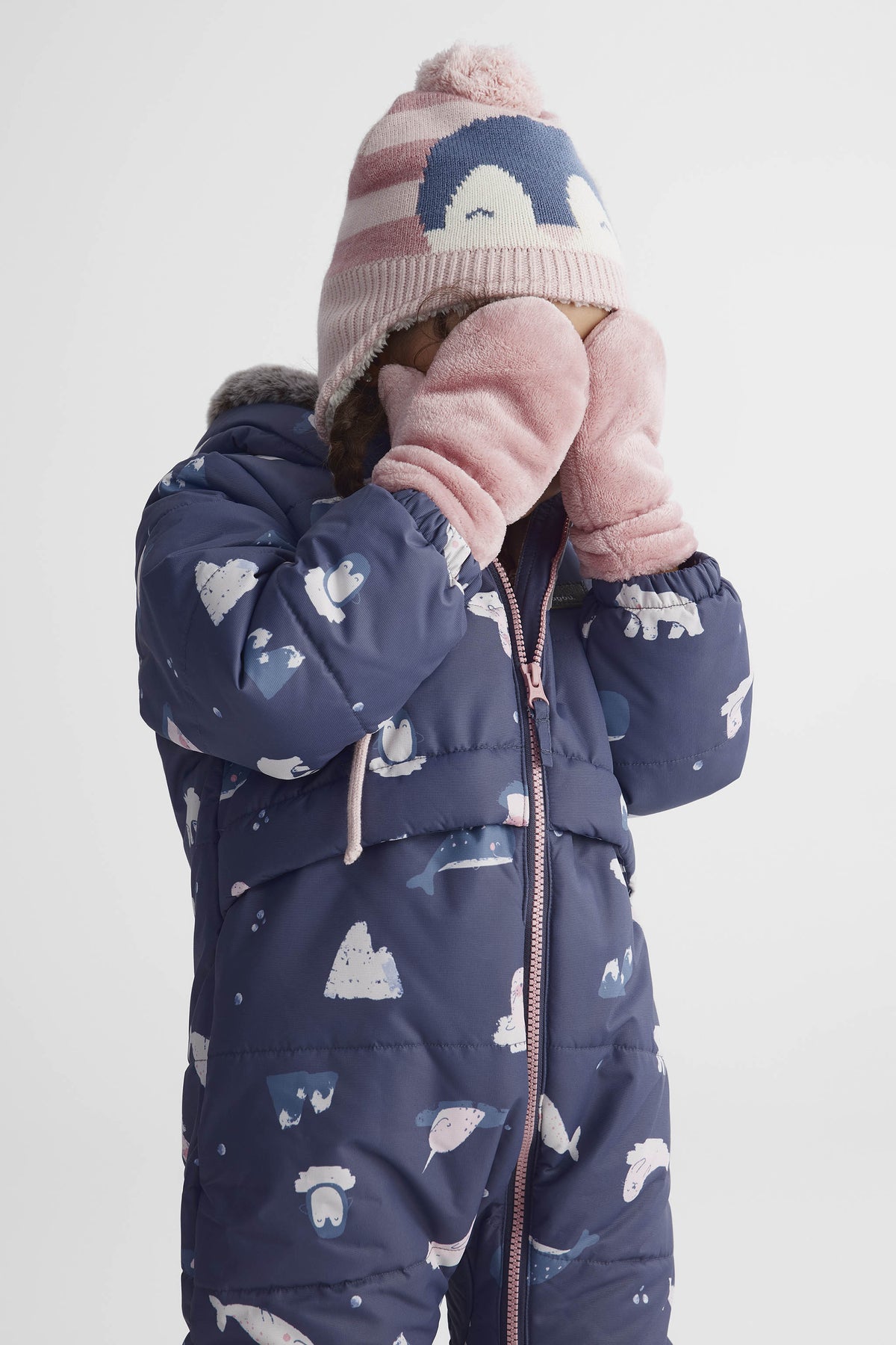 Mitaines moelleuses en peluche - Bébé fille && ROSE