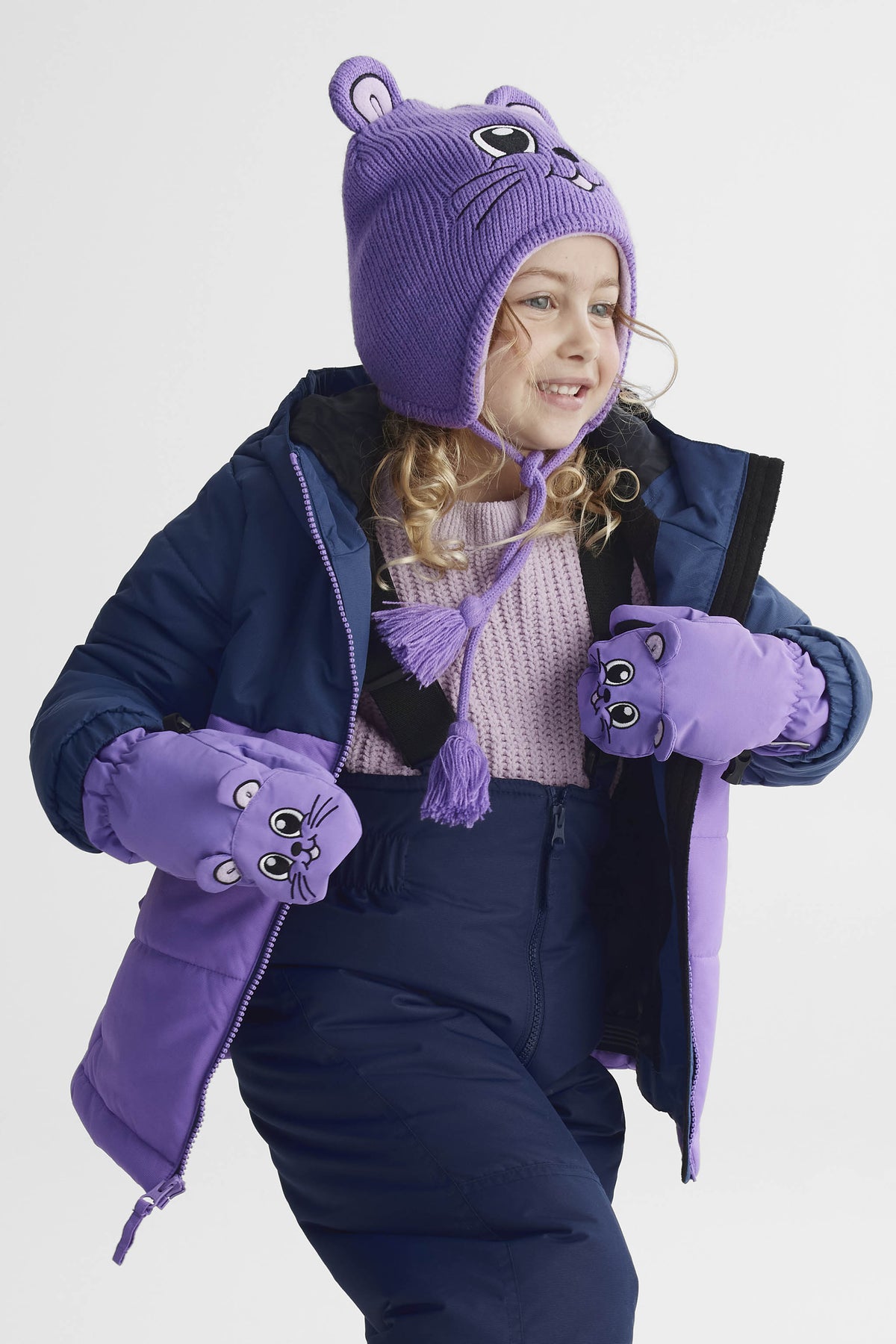 Mitaines isolées pratiques - Enfant fille && MAUVE