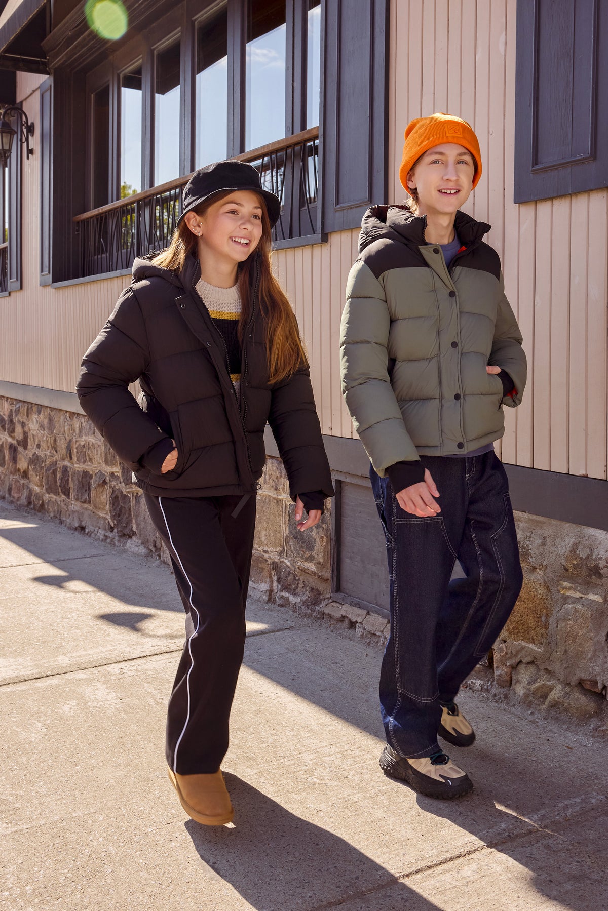 Manteau isolé en canvas - Ado fille && NOIR