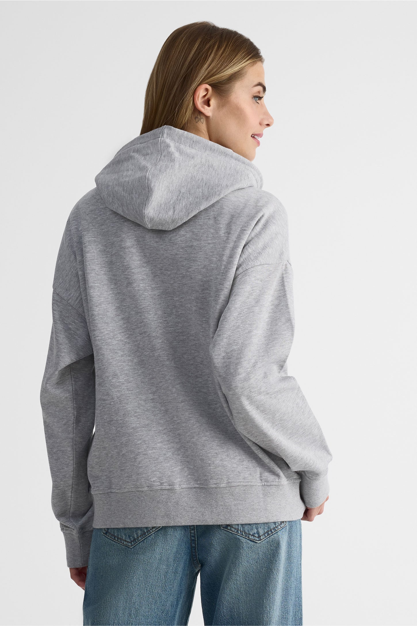 Chandail à capuchon coton ouaté - Femme && GRIS MIXTE