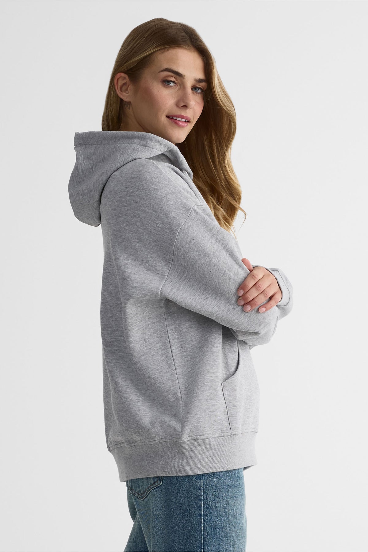 Chandail à capuchon coton ouaté - Femme && GRIS MIXTE