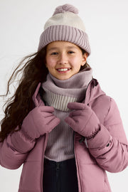 Tuque tricot double épaisseur avec tube - Ado fille && BEIGE